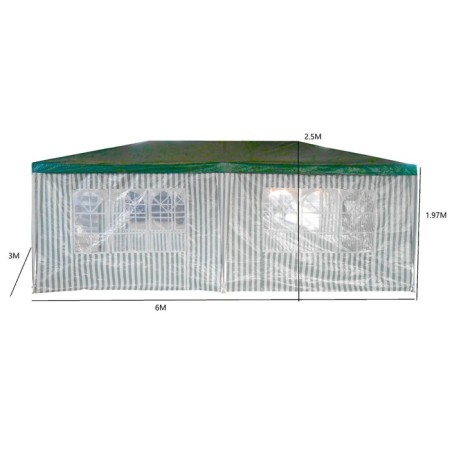 Sadovy tent 6*3m green, closed-1
