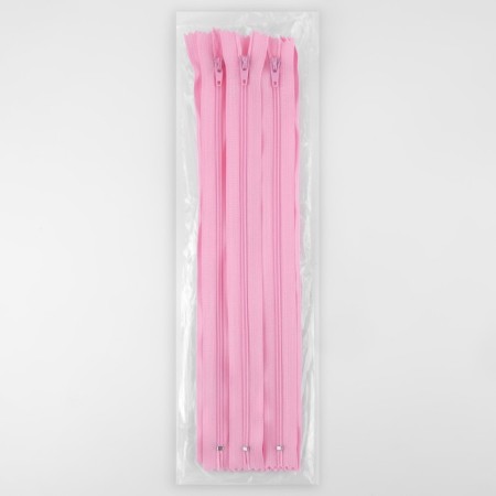 Lightning "Spiral", No. 3, non -proceeding, automatic lock, 30 cm, pink color-2