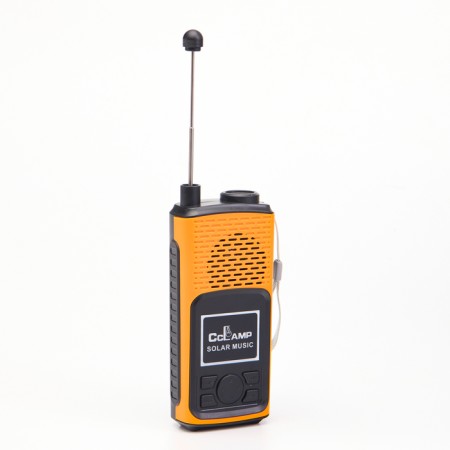 Battery Light, 1,500 mAh, radio, column, with a solar battery, orange-4
