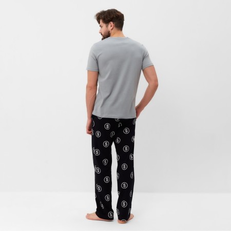 Pajama men's kaftan "bubbling" size 48, black-4