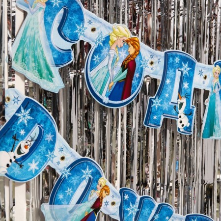 Set for the holiday "Happy Birthday", garland 210 cm, rain 1x2 m, cold heart-2