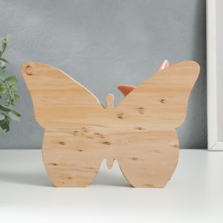 Souvenir Ceramics, wood "Butterfly with small butterflies" 15.9x5.3x21 cm-2