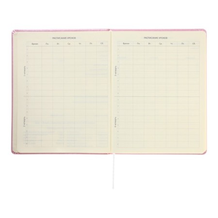 Universal diary for grade 1-11 Cherry Blossom, hard cover, artificial leather, foamy, foil, liesse, 80 g/m2-5