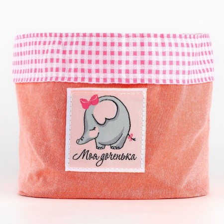 Organizer for storing things for a crib 2 compartments and a table basket "Our beloved daughter"-4
