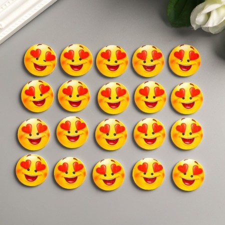 Button decorative tree "Smile in love" 2.5x2.5 cm-4