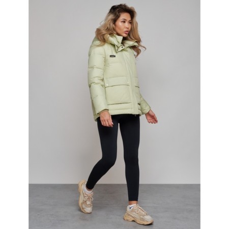 Winter jacket female, size 50, light green color-1