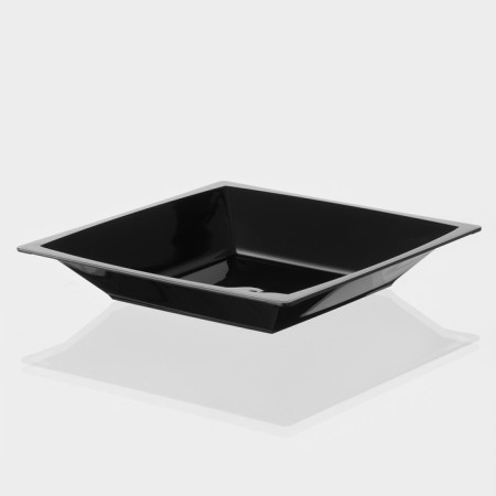 Plastic disposable plastic, 17.2 × 17.2 cm, square, deep, black-9