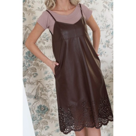 Sarafan female, size 46 brown color-8