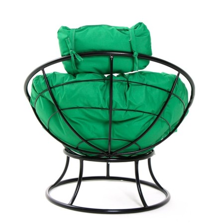 Armchair "Papasan" mini, with a green pillow, 81x68x77cm, mix-6