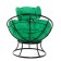 Armchair "Papasan" mini, with a green pillow, 81x68x77cm, mix