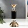 Summary Metal for 1 candle "Column with crystals" black with gold 30x12x12 cm