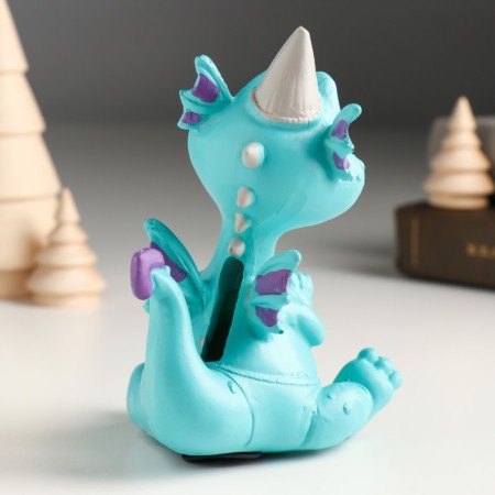 Piglite Polystone "Blue Lunar Dragon" 9x7.8x12 cm-2