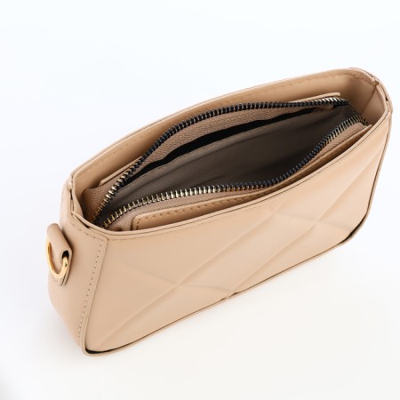 Cross-Bodi Bag on a zipper, beige color-6