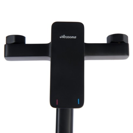 ACCOONA A71126F bath mixer, single -leaf, pour 350 mm, shower set, black-1