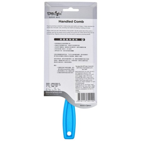 Delight comb, bilateral 24/37 teeth 25 mm, plastic handle, blue-5
