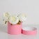Gift box, round, pink, with a lace, 12 x 12 cm