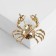 Brooch "Krabik", white-green color in gold