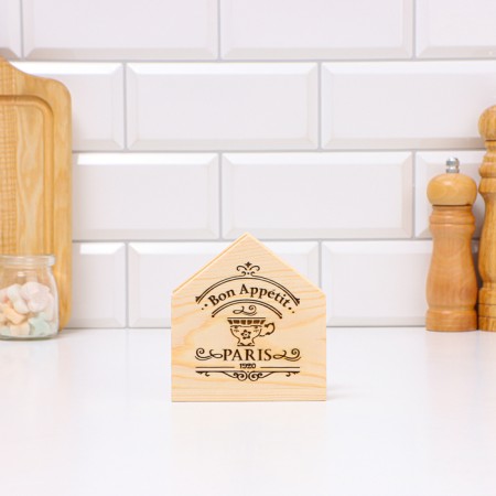 Bon Appetit napkin, 10 x 5 x 10.5, wood, light-3