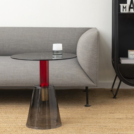 Coffee table amalie, 500 × 500 × 520 mm, gray / red color