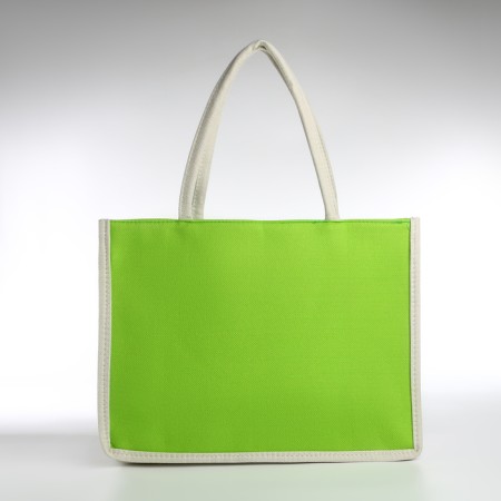 Bag beach without fasteners, milk/light green color-1