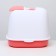 Closed toilet with a scoop, 47 x 40 x 39 cm, white-pink