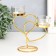 Summary metal, glass for 2 candles "two hearts" d-4.5 cm gold 14x6.5x17.5 cm