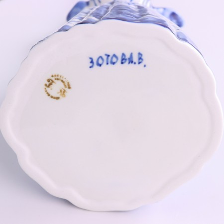 VAZ Gzhel "Dress", white-blue, ceramics, 18 × 11 cm,-4