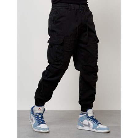 Cargo jeans male, size 44, black color-6