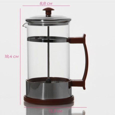 Know -hand jacket kettle - press "RIC", 600 ml, glass, brown color-2