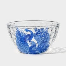 Gzhel salad bowl, glass, 250 ml