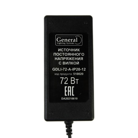 General power supply for 12 V LED tape, 72 W, IP20-1