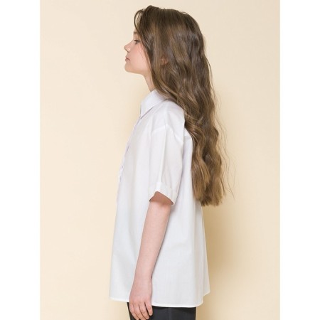 Блузка для девочек, рост 140 см, цвет белый-1