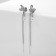 Hanging earrings "Mint" with pearls, white color in silver