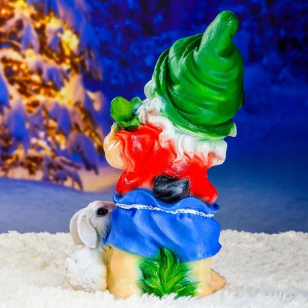 Garden figure "Dwarf with a hare and carrot" 46cm mix-9