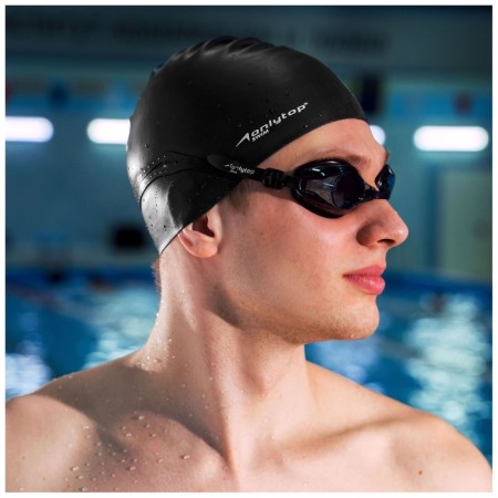 Set for swimming adult Onlytop: glasses, beryushi, hat, girth 54-60 cm-3