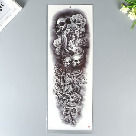 Tattoo on the body Black "Angels and Demons" 48x17 cm