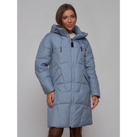Coat insulated winter female, size 44, blue color-9