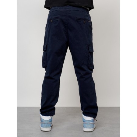 Cargo jeans men, size 46-48, dark blue color-7