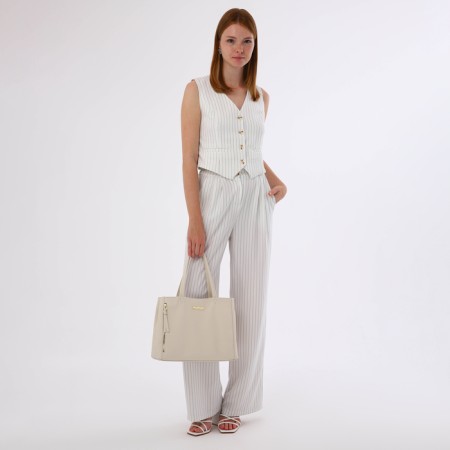 Women's bag with lightning, beige color-5