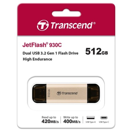 Flem Transcend 512gb Jetflash 930s TS512GJF930C USB3.0 Golden/Black-5