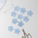 Knitted elements "flowers", 3.5 × 3.5 cm, 10 pcs, blue/chameleon color