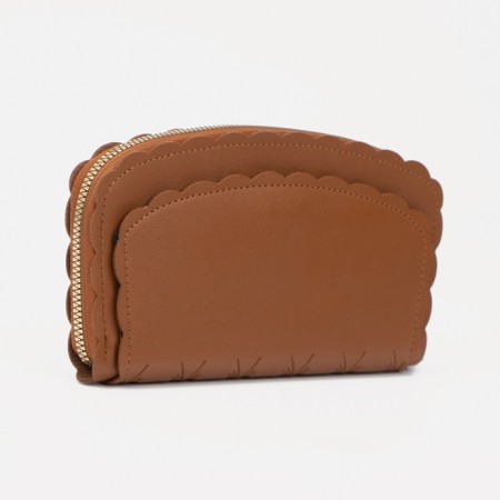 Women's wallet with lightning, brown color-1