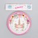 Paper plate "Unicorn and flowers", set 6 pcs., Pink color