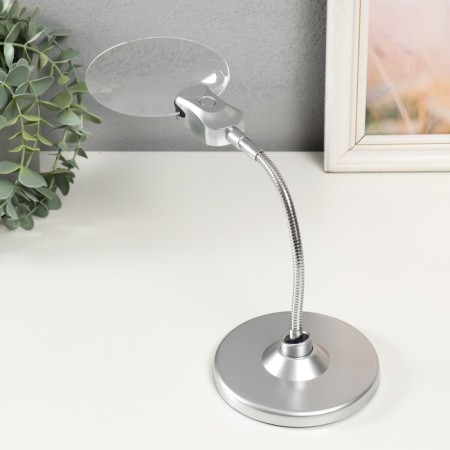 Lupa lamp x2.25 x5 for LEDX2 creativity from 3 LR1130 lenses D = 2.2 cm and 10.7 cm 18x36.3 cm-2