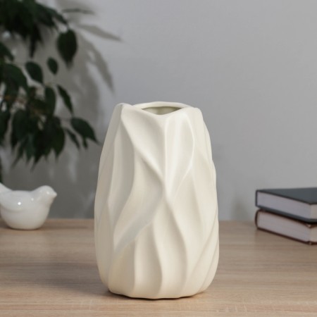 VAZA Ceramics Table "Grayem" D-7 cm, 17.5x10 cm, white