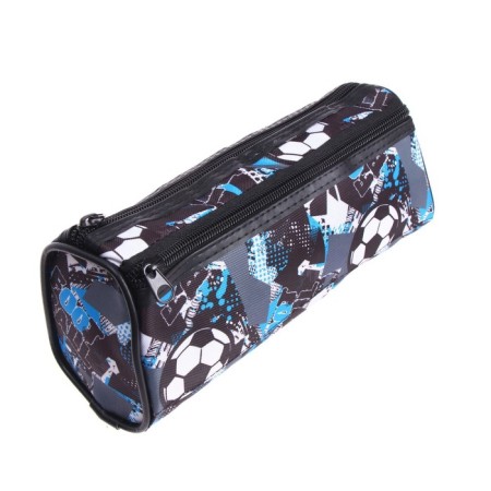 School Penal Tubul on a zipper, 2 departments, "Football", mix-6