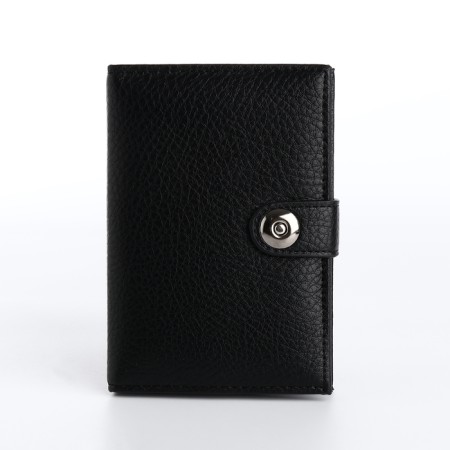 Cover for car documents and passports on a magnet, black color