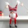 Interior doll "Santa Claus in a hat with red patterns, with bombs" 41x13x10 cm