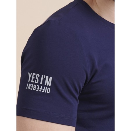 Male T-shirt, size m, dark blue color-3