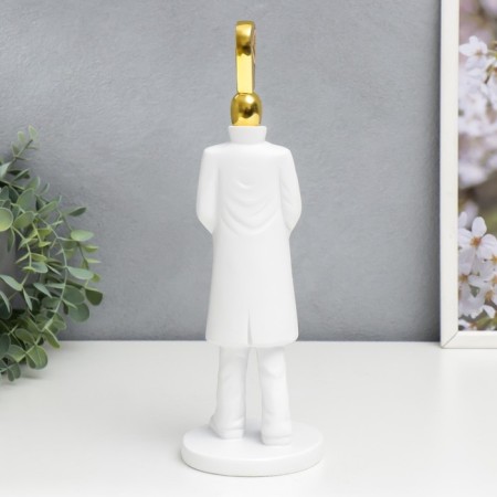 Polystone souvenir "Man - exclamation mark" White with gold 33x10x10 cm-2